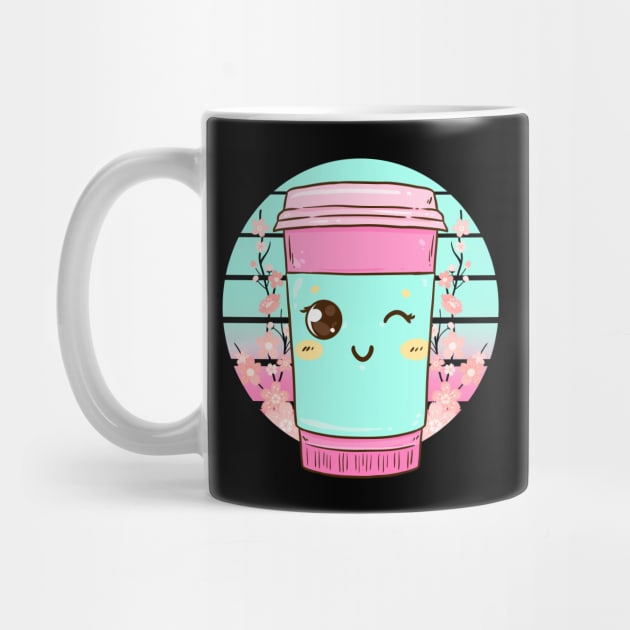 Kawaii Coffee Cup Funny Anime Caffeine Japanese by theperfectpresents